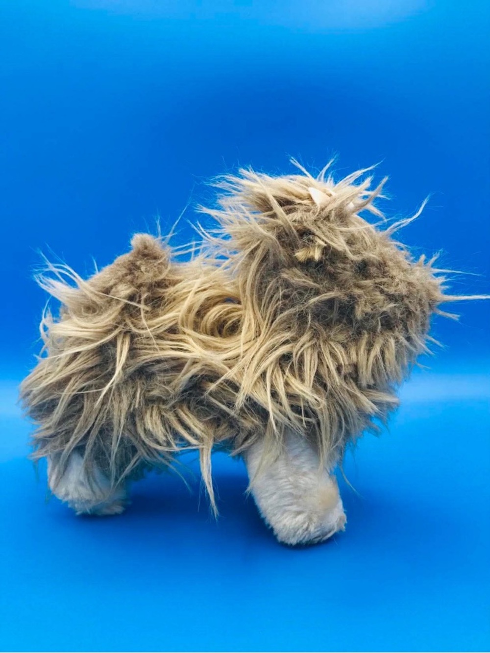 Vintage Shaggy Yorkie Terrier Plush - Small Tan/Brown Scruffy Dog